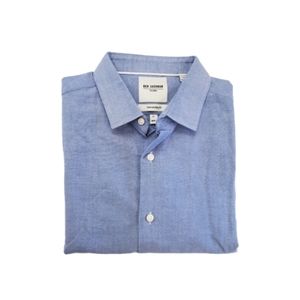 Ben Sherman Button Shirt M 15 Blue Short Sleeve Ta